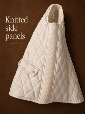 Westport Womens Quilted Puffer Vest Ivory/cream with cinch belt - size Large thumbnail 3