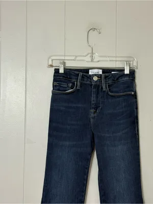 FRAME Le One Flare Jeans Hanbury Wash Size 0 High Rise Stretch Denim thumbnail 2