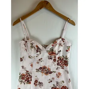Brock Collection x‎ H&M Floral Bustier Mini Dress Pink Rose Linen Blend thumbnail 5