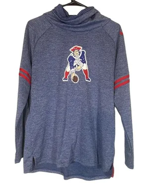 Nike NFL Dri-Fit Blue New England Patriots Historical Sweatshirt Women Sz L thumbnail 1