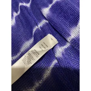 Chico's Purple Tie Dye 100% Linen Open Front Cardigan Sweater Size 1 M thumbnail 6