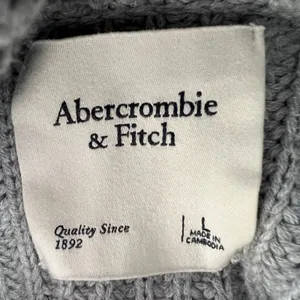Abercrombie‎ & Fitch Cropped Turtleneck Sweater Large Gray Ribbed Cozy Knit Soft thumbnail 4