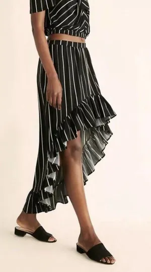 Black and White Stripe Top and Skirt thumbnail 1