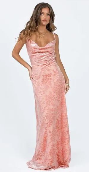 Princess Polly Amiya Maxi Dress Pink Size US 10 thumbnail 1