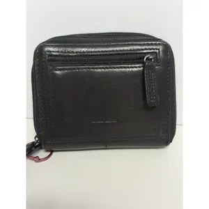 Womens Leather Black Wallet with Zipper (NEW) thumbnail 2