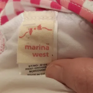Marina West Pink Gingham Bikini Top NWT Ruffle Bow Coquette Cottagecore Swim 26" thumbnail 3