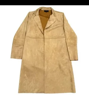 Premise Studio Faux Suede Leather Longline Jacket Trench Coat Camel Tan Size M ECU thumbnail 3
