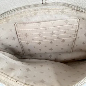 Fossil Cream Pebbled Leather Crossbody Bag Organizer Purse Off White thumbnail 6