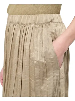 NWT DKNY Womens Crushed Crease Woven Midi Skirt P5DNSB53 Pale Moss Brown Green M thumbnail 4