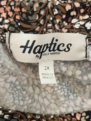 Haptics Textured Brown Floral Print Mini Dress Size 2X thumbnail 8