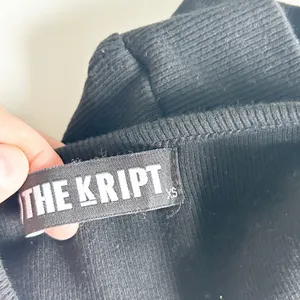 THE KRIPT Womens Basic Black Ribbed Knit Halter Neck Crop‎ Top Tank Size XS thumbnail 4