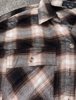 Forever 21 Brown Cropped Flannel thumbnail 2