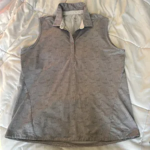 Nivo‎ Sport Womens Large L Tank Top Gray White Sleeveless Tennis Golf thumbnail 1