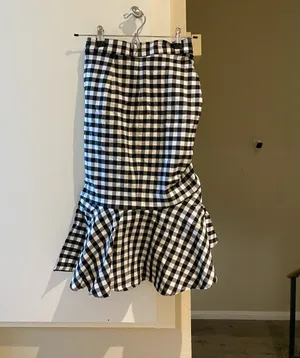 NWOT J.ING plaid fishtail midi skirt thumbnail 2
