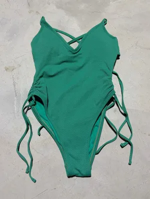 Stoney Clover Lane x target Green Textured One-Piece Swimsuit small thumbnail 1