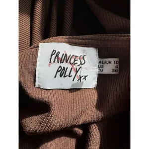 Princess Polly Brown Neive Long Sleeve Ribbed Ruched Mini Dress Size 6 thumbnail 7