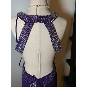 Betsy and Adam purple long dress with sequence size 8 thumbnail 6