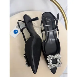 NWT A New Day Black Rhinestone Slingback Heels 7 thumbnail 4