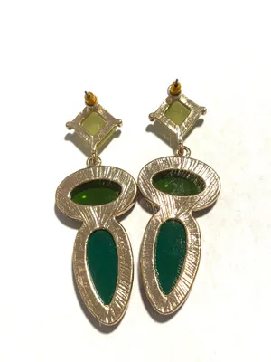 Green stone earrings thumbnail 2
