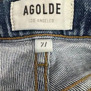 AGOLDE Nico High-Rise‎ Skinny Jeans Blue Bottom Distressed Denim Jeans Size 27 thumbnail 6