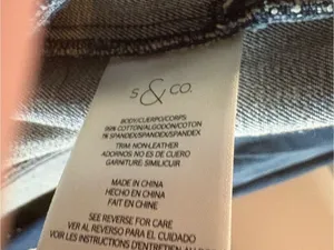 Style & Co XL Denim Blazer Faux Leather Equestrian Double Breasted Y2K Jacket thumbnail 11