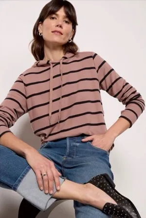 NWT evereve Zoey inset sweatshirt size small thumbnail 1