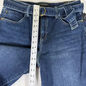 Liverpool Los Angeles Wide Leg Crop Belted Jeans Dark Wash Size 10/30 New thumbnail 6
