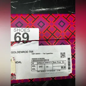 Tory Burch Flat Espadrille Sandals Women’s 11 Black White Logo Strap BNIB thumbnail 6
