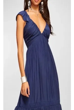 Ramy Brook Nelly Dress Midi MSRP $495 Size XXS Navy Blue Flowy Cocktail NWT thumbnail 11
