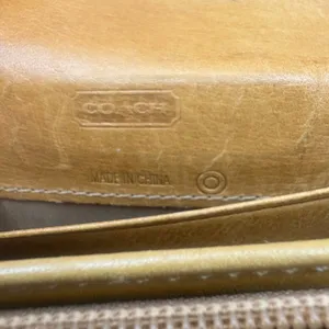 VTG Coach Leatherware Wallet Cardholder‎ Tan Zip Trifold Carabiner Y2K thumbnail 10