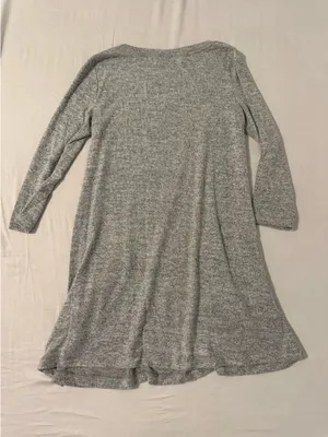 Grey 3/4 sleeve mini dress thumbnail 4
