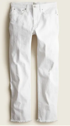 J. Crew Women's Slim Boyfriend Jean White Denim Size 27 Distressed Slim AO671 thumbnail 1