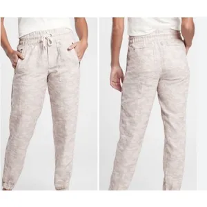 Athleta Cabo Tide Linen Jogger Neutral Camo Women's 8T Casual Lightweight thumbnail 2