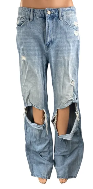 Altar'd State Women's Blue Distressed High Rise Wide Leg Denim Jeans Size 29 thumbnail 1
