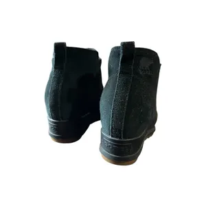 Women’s 8.5 SOREL Evie Bootie Leather Pull-On‎ Ankle Black Chelsea Boots ExCon thumbnail 3