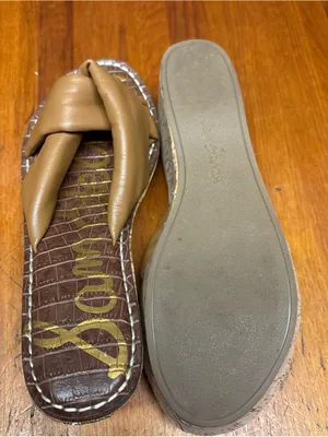 Sam Edelman Knotted Slide Sandals in Tan thumbnail 4
