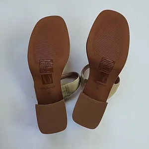 Madewell Leather Pale Lichen The Saige Double Strap Slide‎ Heel Sandals Size 10 thumbnail 6