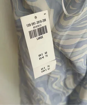 Abercrombie & Fitch Swirl Halter Mini Dress NWT Blue Sz Large thumbnail 4