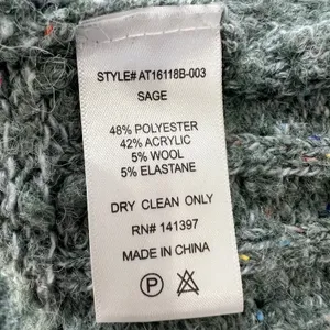 ASTR‎ The Label Sage Green Wrap Knit Sweater Womens Size Large Cozy Textured Top thumbnail 4