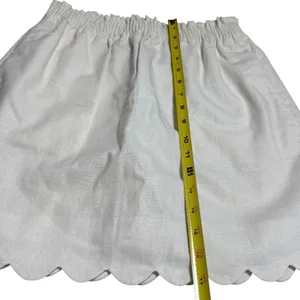 NEW J.‎ Crew Linen Blend Ivory Lined Scallop Hem Skirt Coastal Minimalist 4 thumbnail 10