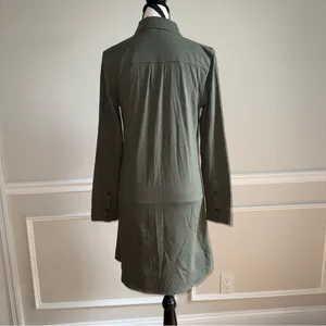NWT FAHERTY Knit Seasons Dress Long‎ Sleeve Midi Olive Medium thumbnail 4