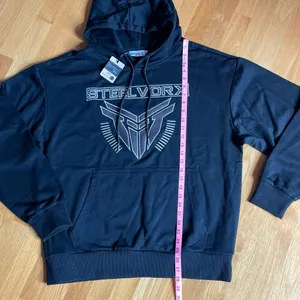 SteelVorx Men’s Black Graphic Pullover Hoodie Size L 100% Cotton thumbnail 6