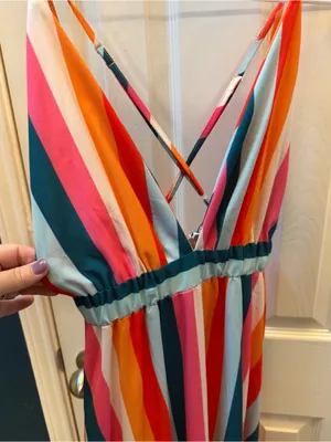 Colorful Striped V-Neck Sundress size S thumbnail 2