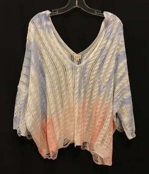 Womens Size Small POL Oversized Slouchy Ombre Open Knit Deep V-Neck Sweater thumbnail 1