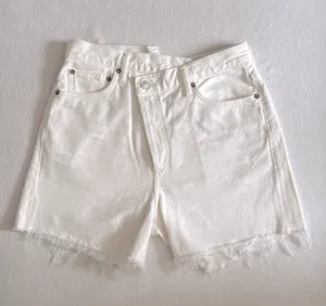 Agolde White Criss Cross Jean Shorts thumbnail 9
