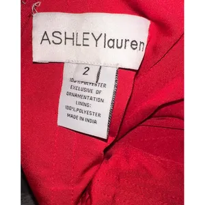 ASHLEYlauren 4615 Red Beaded Feather Cocktail Dress Strapless 2 Pageant Prom thumbnail 15