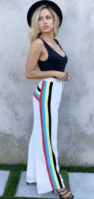 White Pants with Colorful Stripes thumbnail 1