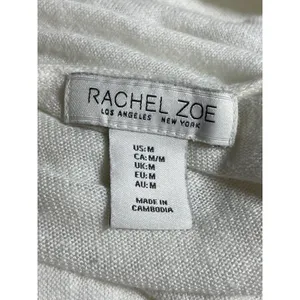 Rachel Zoe Womens White Linen Long Sleeve Longline Duster Cardigan Sweater Top M thumbnail 6