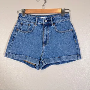 Pacsun Blue High Rise Mom Jean Shorts Womens 24 Denim Casual Beachy Summer Vaca thumbnail 11