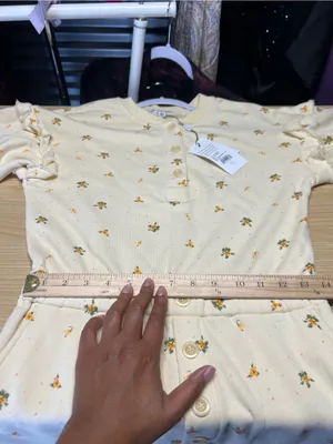 Something Navy Esmeralda Ruffle Floral Jumpsuit Yellow Size S NWT thumbnail 11